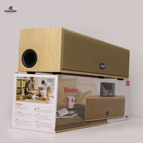 Roshanic Kbroad KTS-1738 Wooden Bluetooth Speaker | USB/TF/AUX/FM | Premium Finish