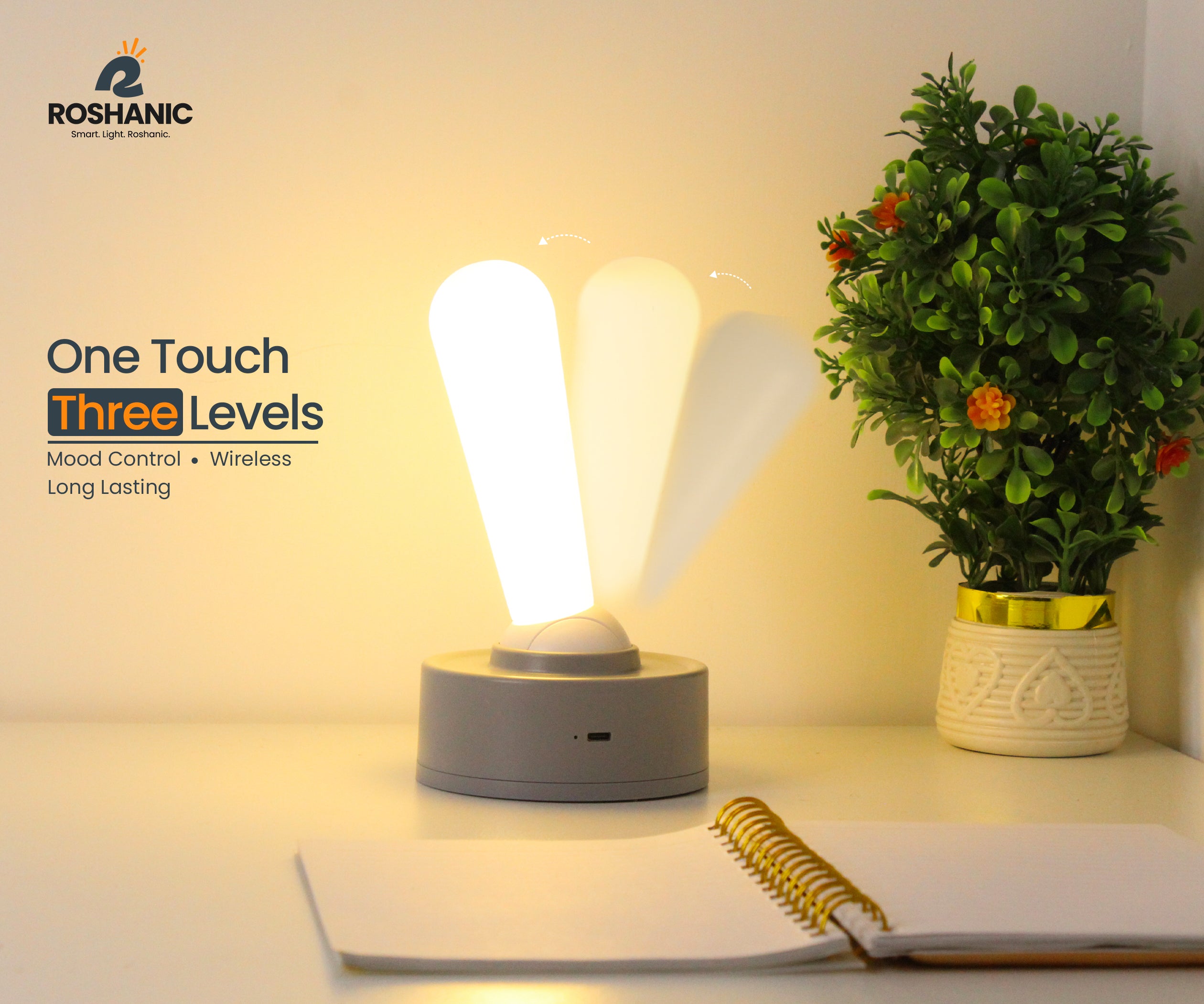 Roshanic Lever Light™ — Minimalist Night Lamp / Ambient Table Light